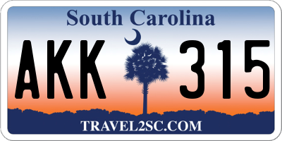 SC license plate AKK315