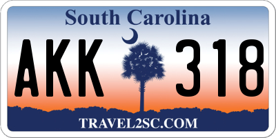 SC license plate AKK318