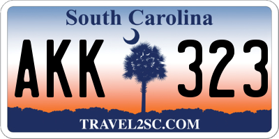 SC license plate AKK323