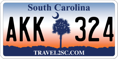 SC license plate AKK324