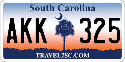 SC license plate AKK325