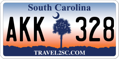 SC license plate AKK328