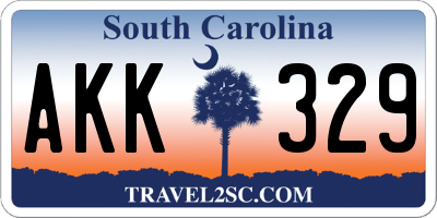 SC license plate AKK329