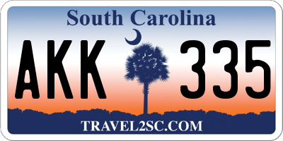 SC license plate AKK335