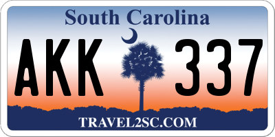 SC license plate AKK337