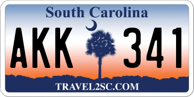 SC license plate AKK341