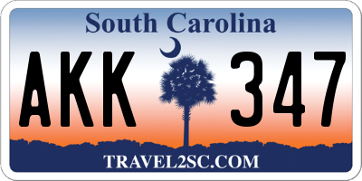 SC license plate AKK347