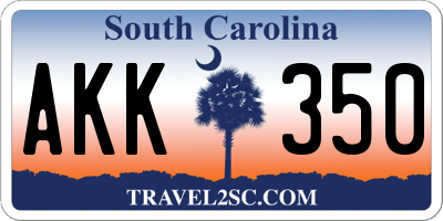 SC license plate AKK350