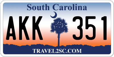 SC license plate AKK351