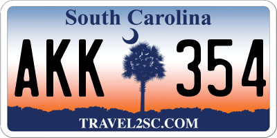 SC license plate AKK354