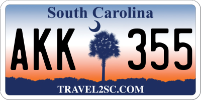 SC license plate AKK355