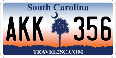 SC license plate AKK356