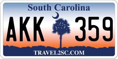SC license plate AKK359