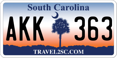 SC license plate AKK363