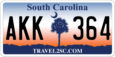 SC license plate AKK364