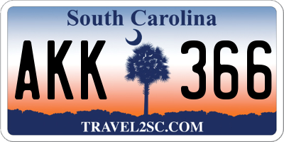 SC license plate AKK366