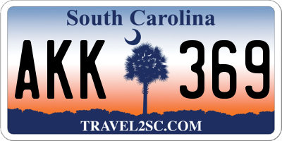 SC license plate AKK369