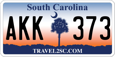 SC license plate AKK373