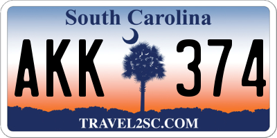 SC license plate AKK374