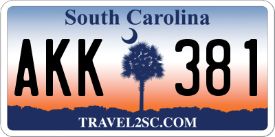 SC license plate AKK381