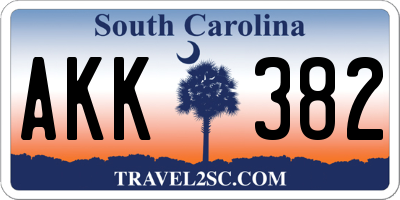SC license plate AKK382