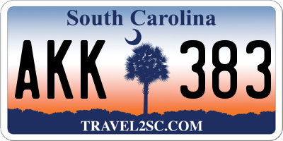 SC license plate AKK383