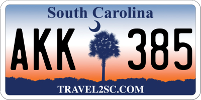 SC license plate AKK385