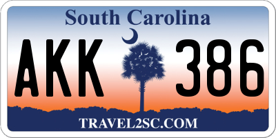 SC license plate AKK386