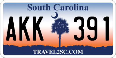 SC license plate AKK391