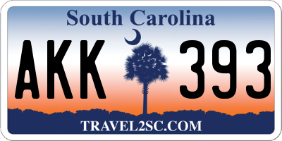 SC license plate AKK393