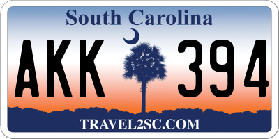 SC license plate AKK394