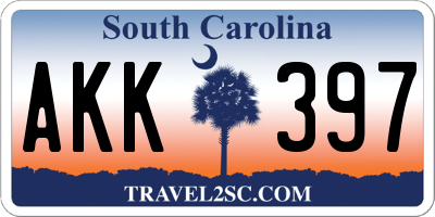 SC license plate AKK397