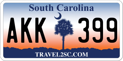 SC license plate AKK399