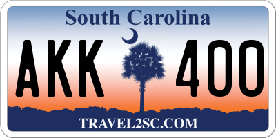 SC license plate AKK400
