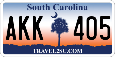 SC license plate AKK405