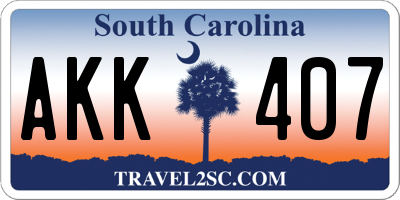 SC license plate AKK407