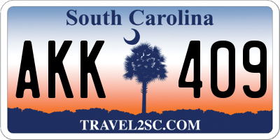 SC license plate AKK409