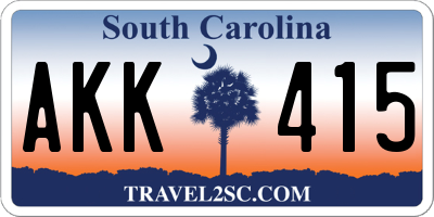 SC license plate AKK415