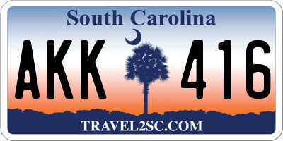 SC license plate AKK416