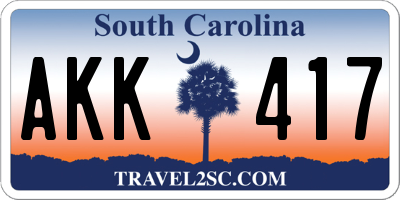 SC license plate AKK417