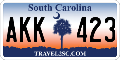 SC license plate AKK423