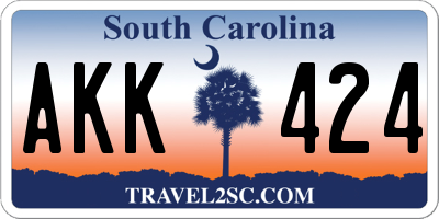 SC license plate AKK424