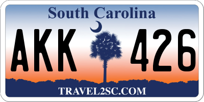 SC license plate AKK426