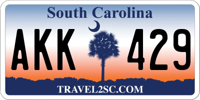 SC license plate AKK429
