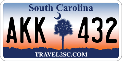 SC license plate AKK432