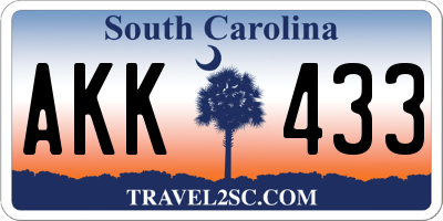 SC license plate AKK433