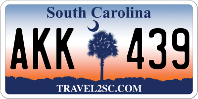 SC license plate AKK439
