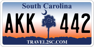 SC license plate AKK442