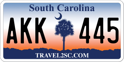 SC license plate AKK445