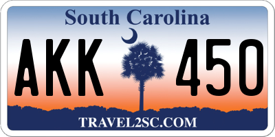 SC license plate AKK450